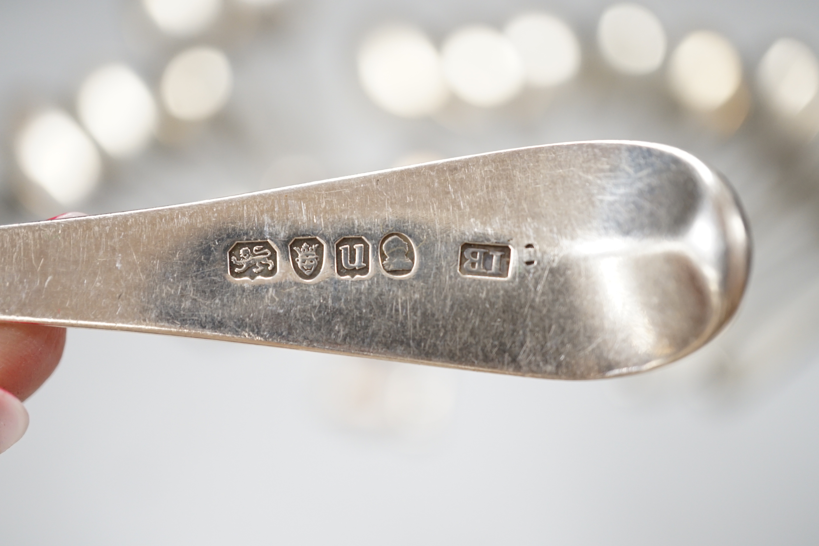 A group of assorted George III and later silver flatware, mainly Old English pattern, 715 grams